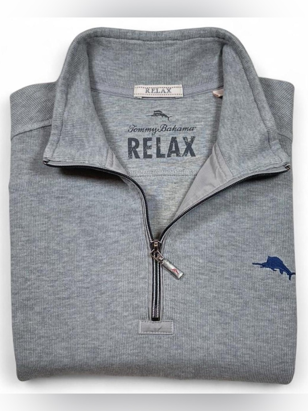 Tommy Bahama Quarter Zip Heather Grey Pullover Sweatshirt Men’s Size L